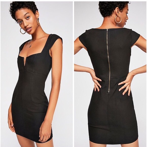 free people lia denim mini dress